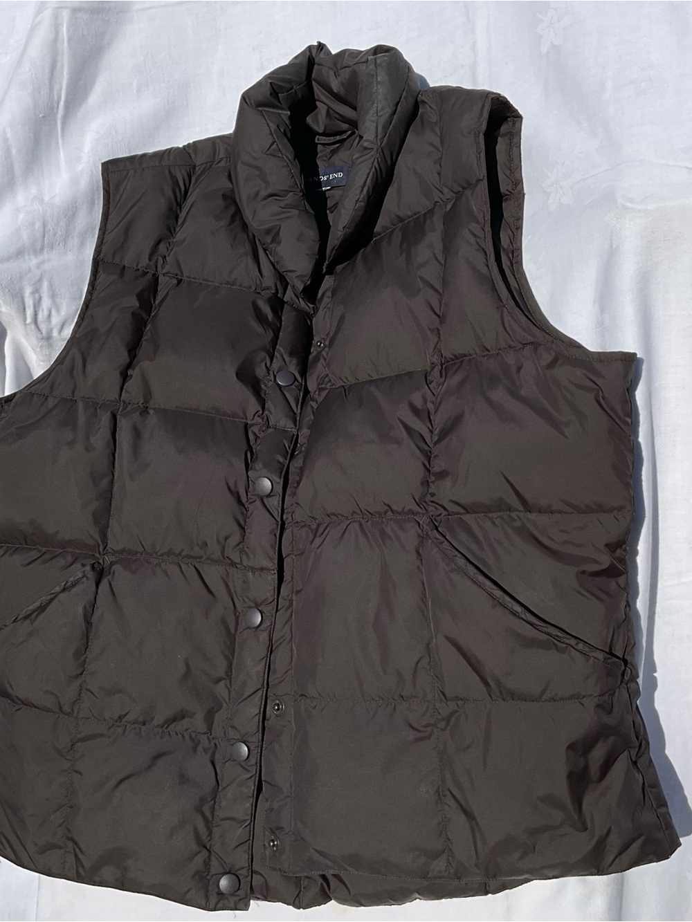 Lands' End Men's Quilted Puffer Vest - Brown